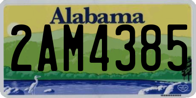 AL license plate 2AM4385