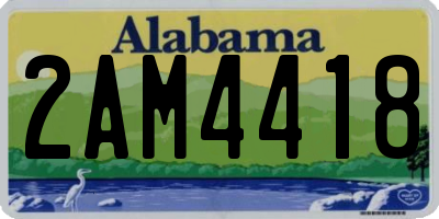 AL license plate 2AM4418