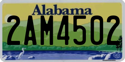AL license plate 2AM4502
