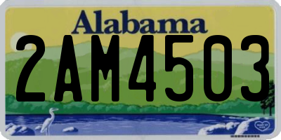 AL license plate 2AM4503