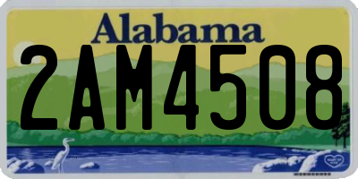 AL license plate 2AM4508