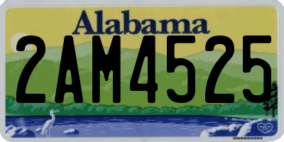 AL license plate 2AM4525