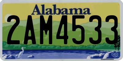 AL license plate 2AM4533