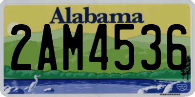 AL license plate 2AM4536