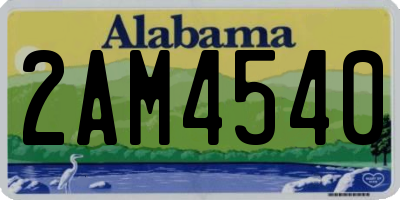 AL license plate 2AM4540