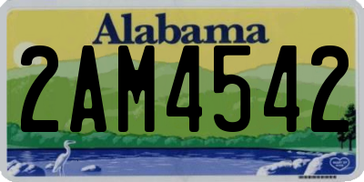 AL license plate 2AM4542