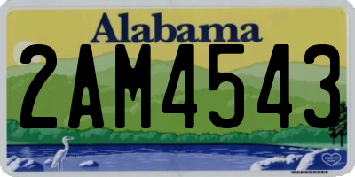 AL license plate 2AM4543