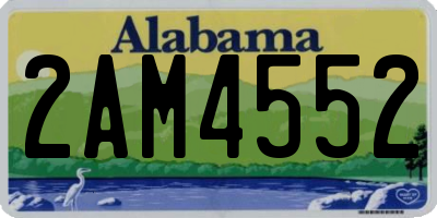 AL license plate 2AM4552