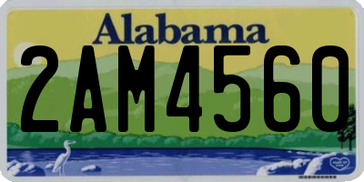 AL license plate 2AM4560