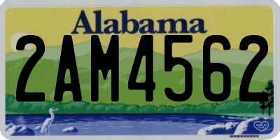 AL license plate 2AM4562