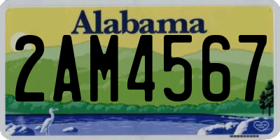 AL license plate 2AM4567