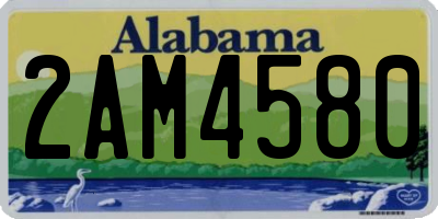 AL license plate 2AM4580