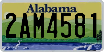 AL license plate 2AM4581