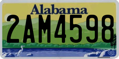 AL license plate 2AM4598