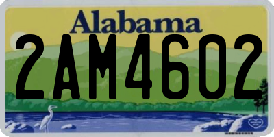 AL license plate 2AM4602