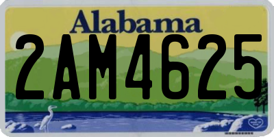 AL license plate 2AM4625