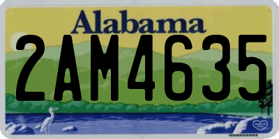 AL license plate 2AM4635