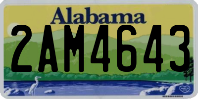 AL license plate 2AM4643