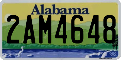 AL license plate 2AM4648