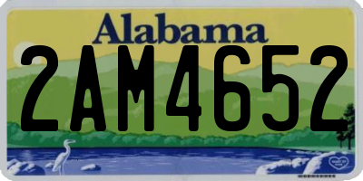 AL license plate 2AM4652