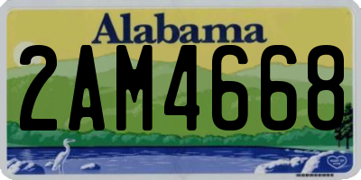 AL license plate 2AM4668