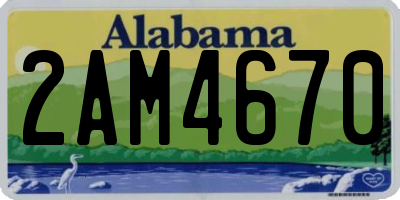 AL license plate 2AM4670