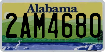 AL license plate 2AM4680