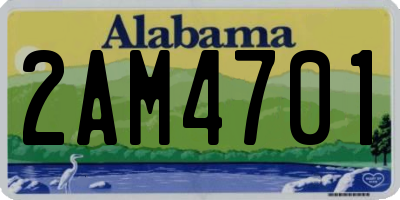 AL license plate 2AM4701