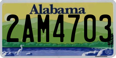 AL license plate 2AM4703