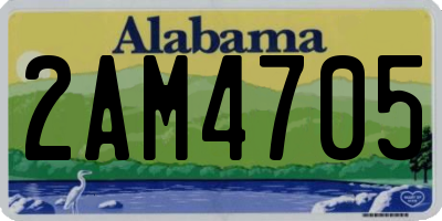 AL license plate 2AM4705