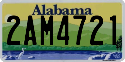AL license plate 2AM4721