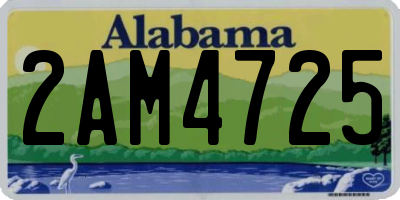 AL license plate 2AM4725