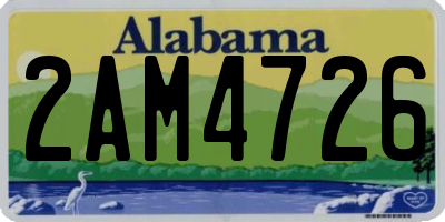 AL license plate 2AM4726