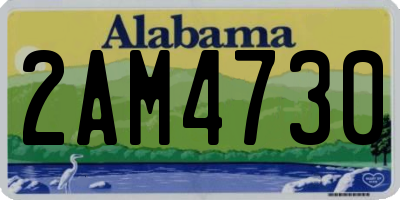 AL license plate 2AM4730