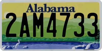 AL license plate 2AM4733
