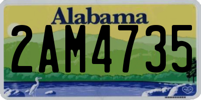AL license plate 2AM4735