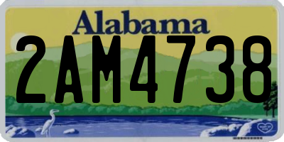 AL license plate 2AM4738