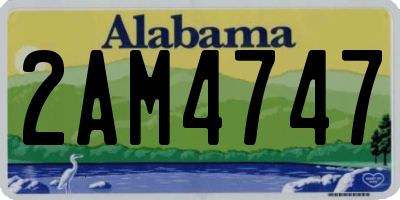 AL license plate 2AM4747
