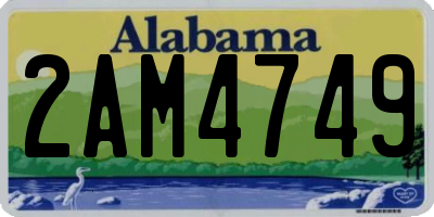 AL license plate 2AM4749