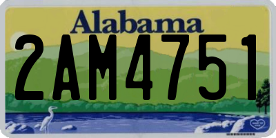 AL license plate 2AM4751