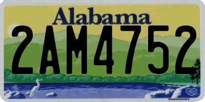 AL license plate 2AM4752