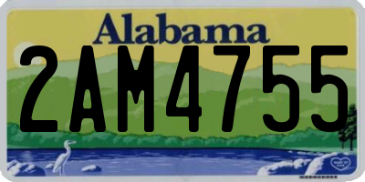 AL license plate 2AM4755