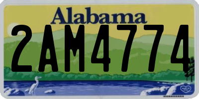 AL license plate 2AM4774
