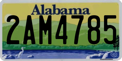 AL license plate 2AM4785