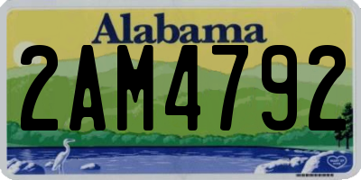 AL license plate 2AM4792