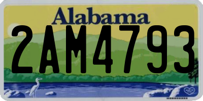 AL license plate 2AM4793