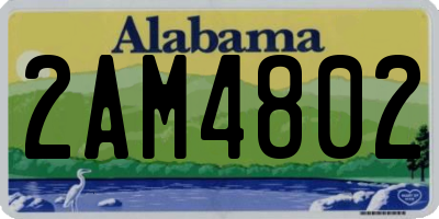 AL license plate 2AM4802