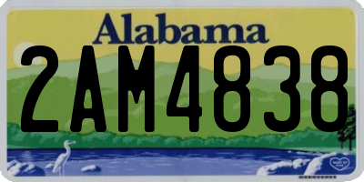 AL license plate 2AM4838