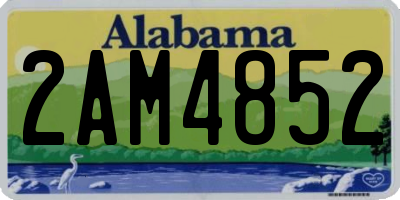 AL license plate 2AM4852