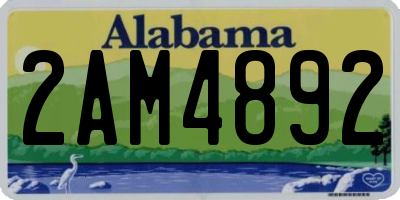 AL license plate 2AM4892